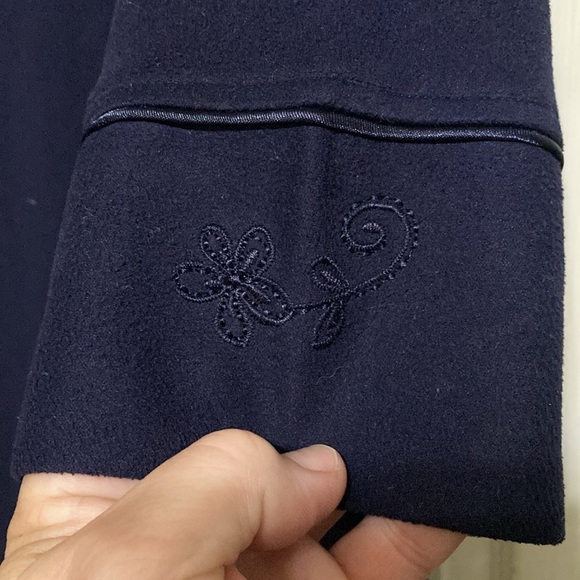 Elegant Navy Long Sleeve house coat robe - Picture 6 of 10